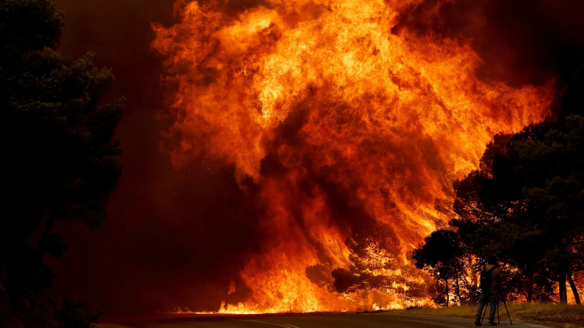 Greece Battling Devastating Wildfires North of Athens Amid Gale-Force Winds